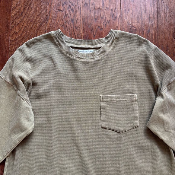 Urban Outfitters Olive Waffle Pocket Tee | Unisex M - Picture 4 of 8